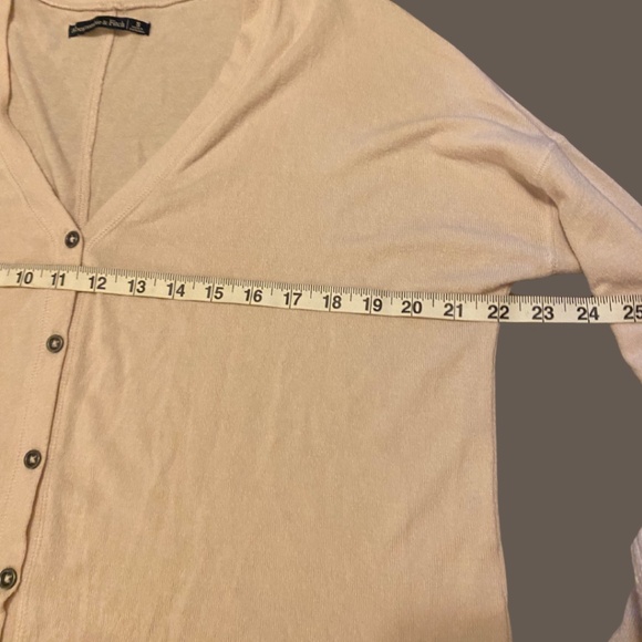 Abercrombie & Fitch Cream Button Down Front Tie Cardigan - Picture 3 of 5